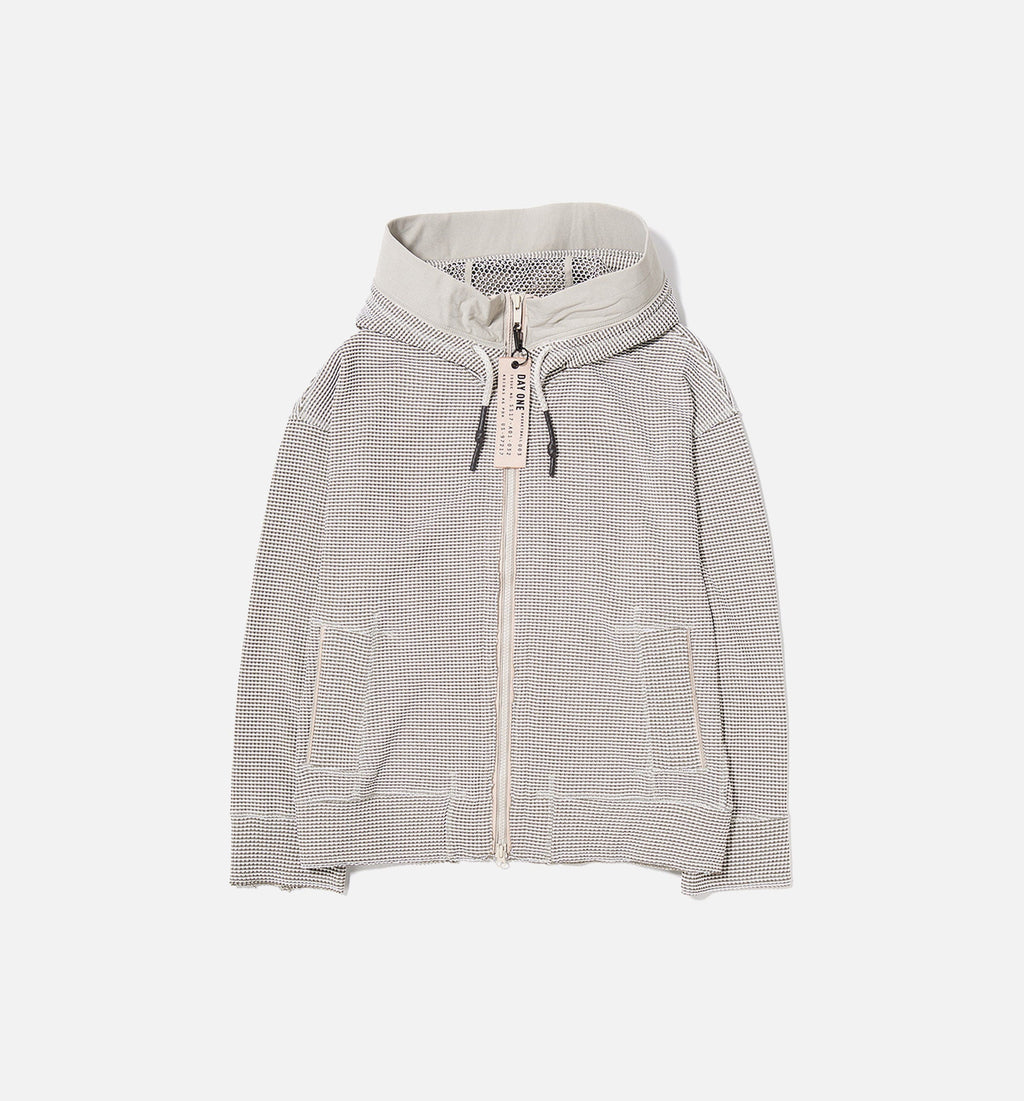 Оригінальна Day One Waffle Hooded Track Top Jacket Mens Creme Adidas – боковий вид