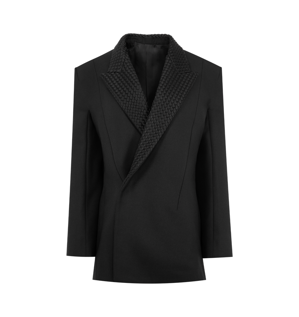 Оригінальна Wool Mohair Canvas Jacket Bottega veneta – боковий вид