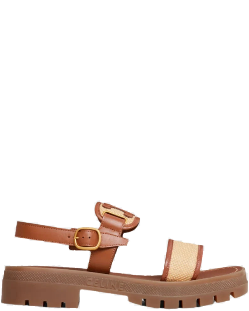 Clea Triomphe Sandal In Raffia And Calfskin Celine оригінал – Купити в Україні