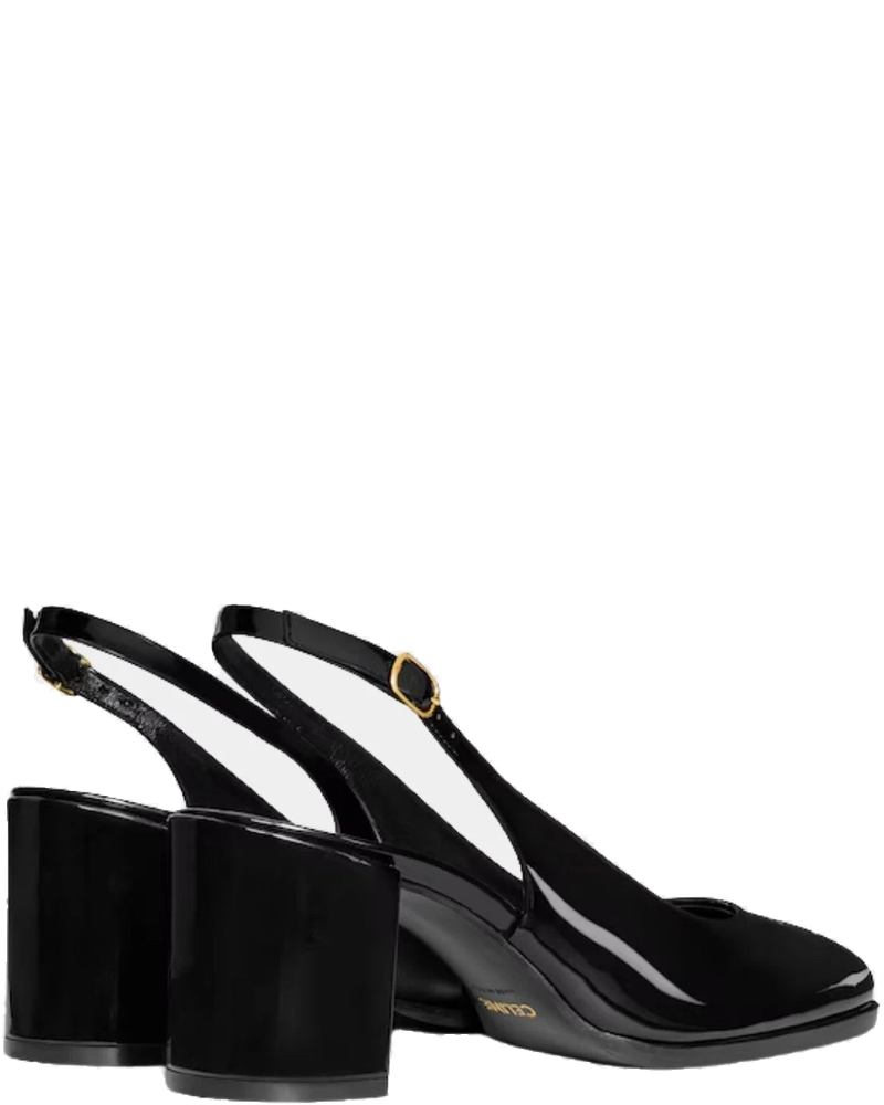 Оригінальна Lily Perforated Triomphe Slingback In Patent Calfskin Celine