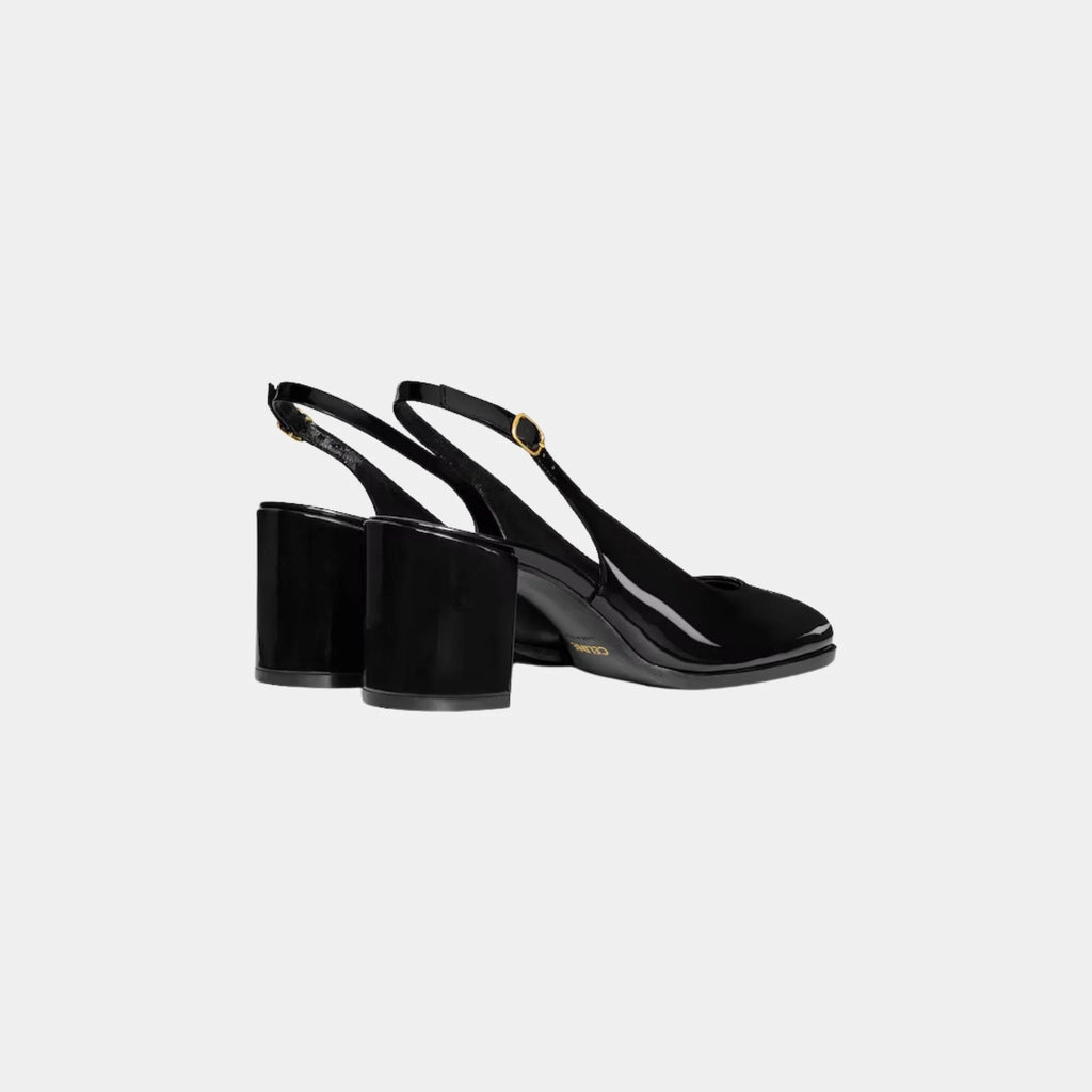 Оригінальна Lily Perforated Triomphe Slingback In Patent Calfskin Celine – боковий вид