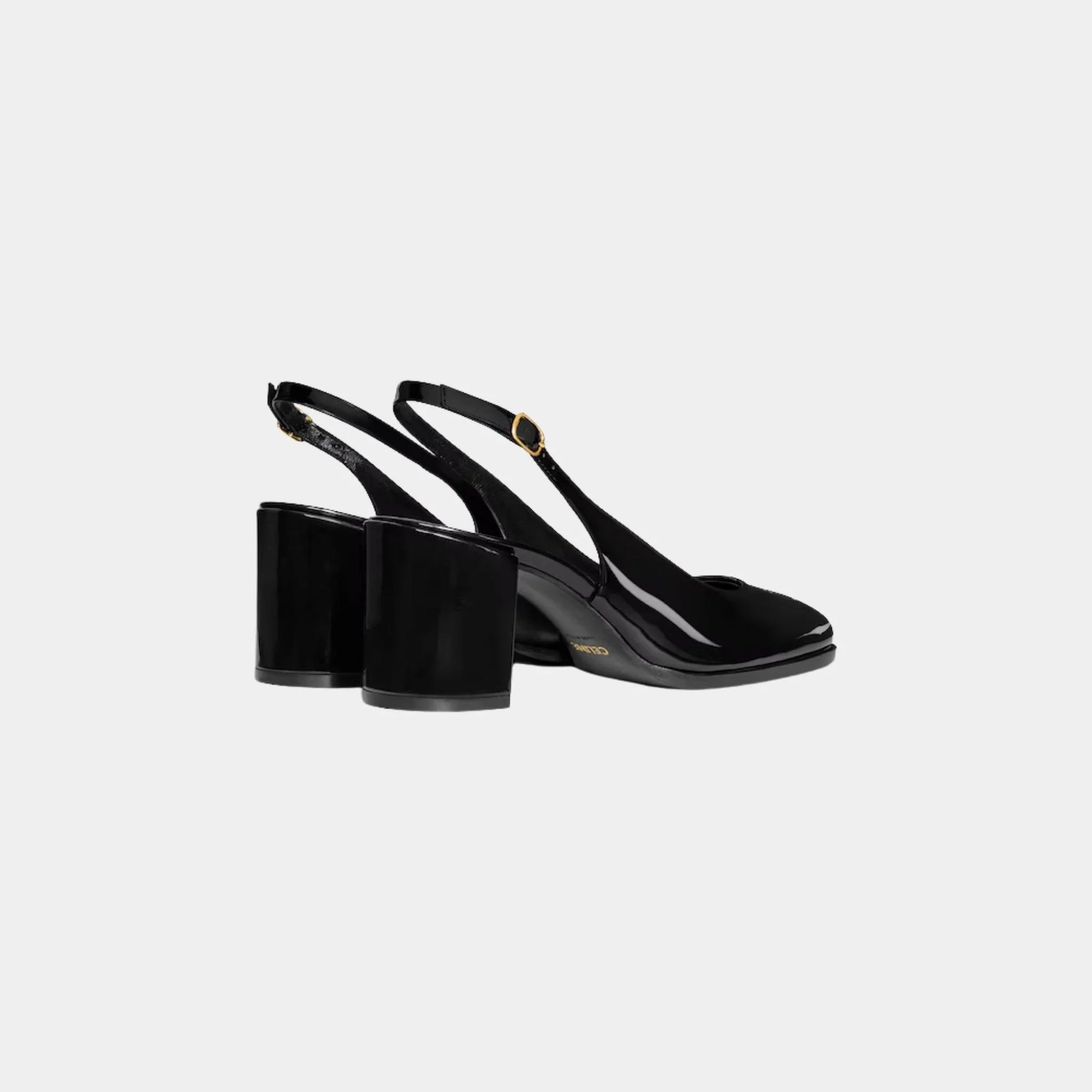 Оригінальна Lily Perforated Triomphe Slingback In Patent Calfskin Celine – боковий вид