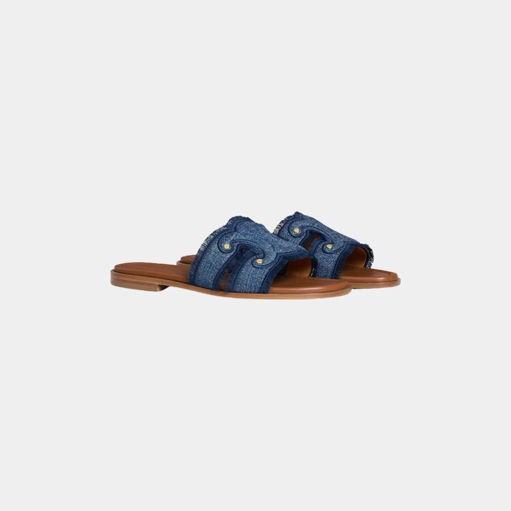 Marina Fringed Mule In Denim Celine оригінал – Купити в Україні – вид ззаду
