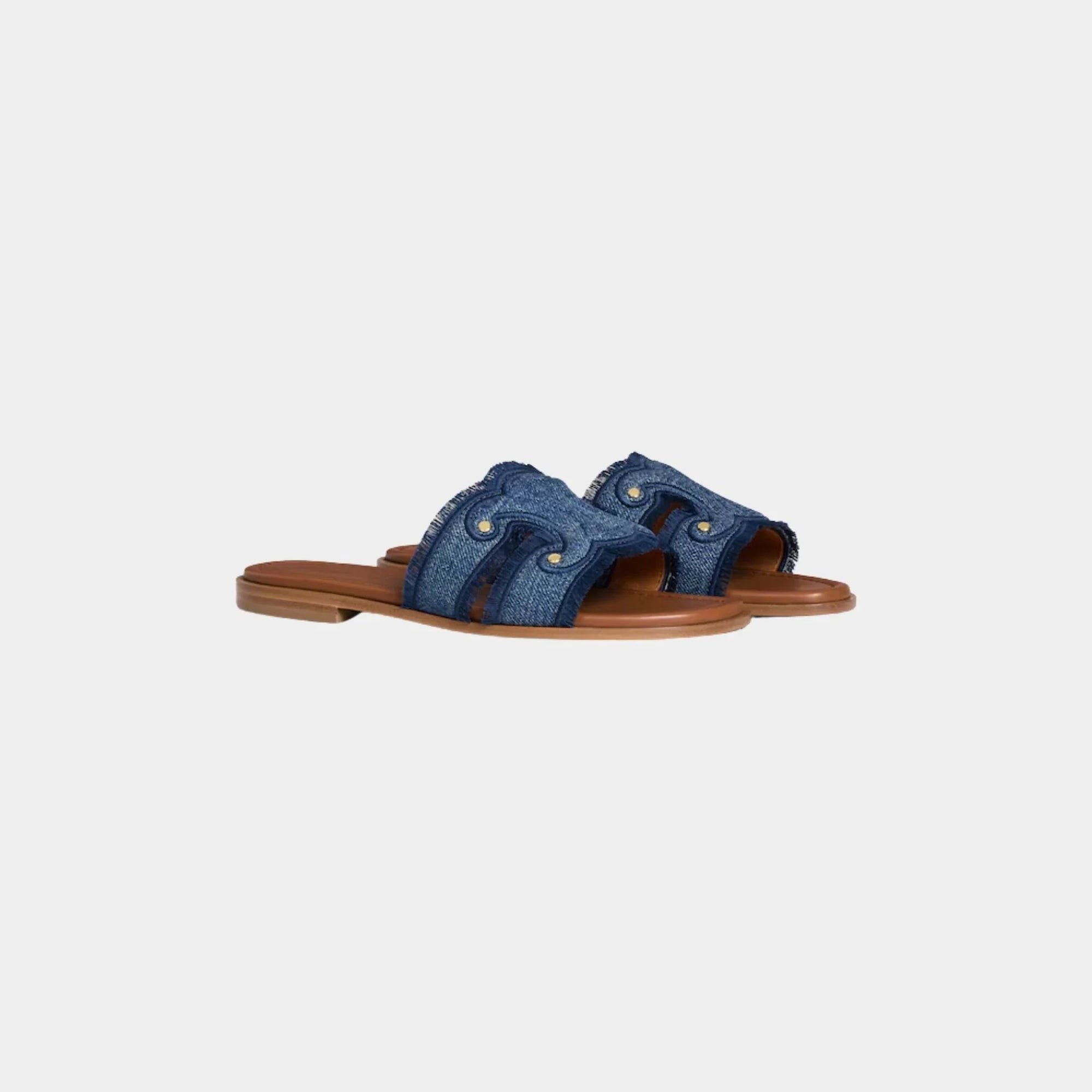 Marina Fringed Mule In Denim Celine оригінал – Купити в Україні – вид ззаду