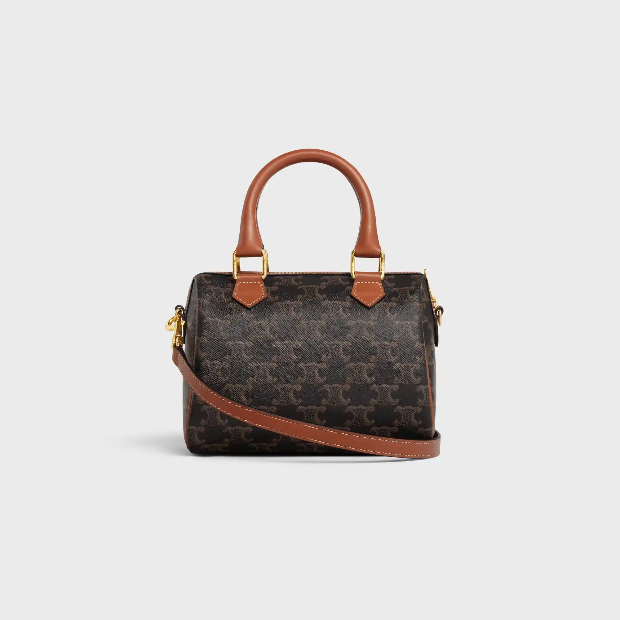 Small Boston Bag In Triomphe Canvas And Calfskin Celine оригінал – Купити в Україні – детальний вид