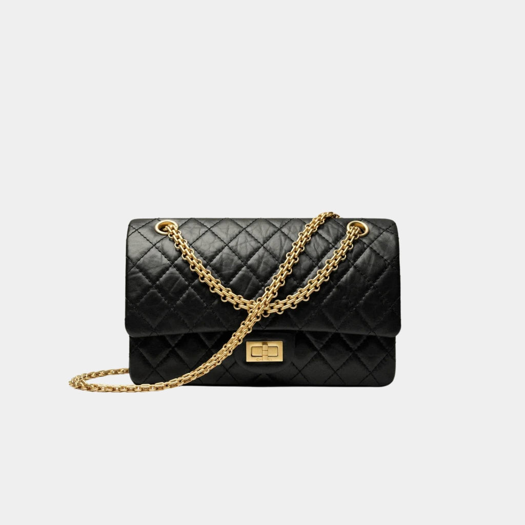 2.55 Handbag Aged Calfskin Gold Tone Metal Black Chanel оригінал – Купити в Україні – боковий вид