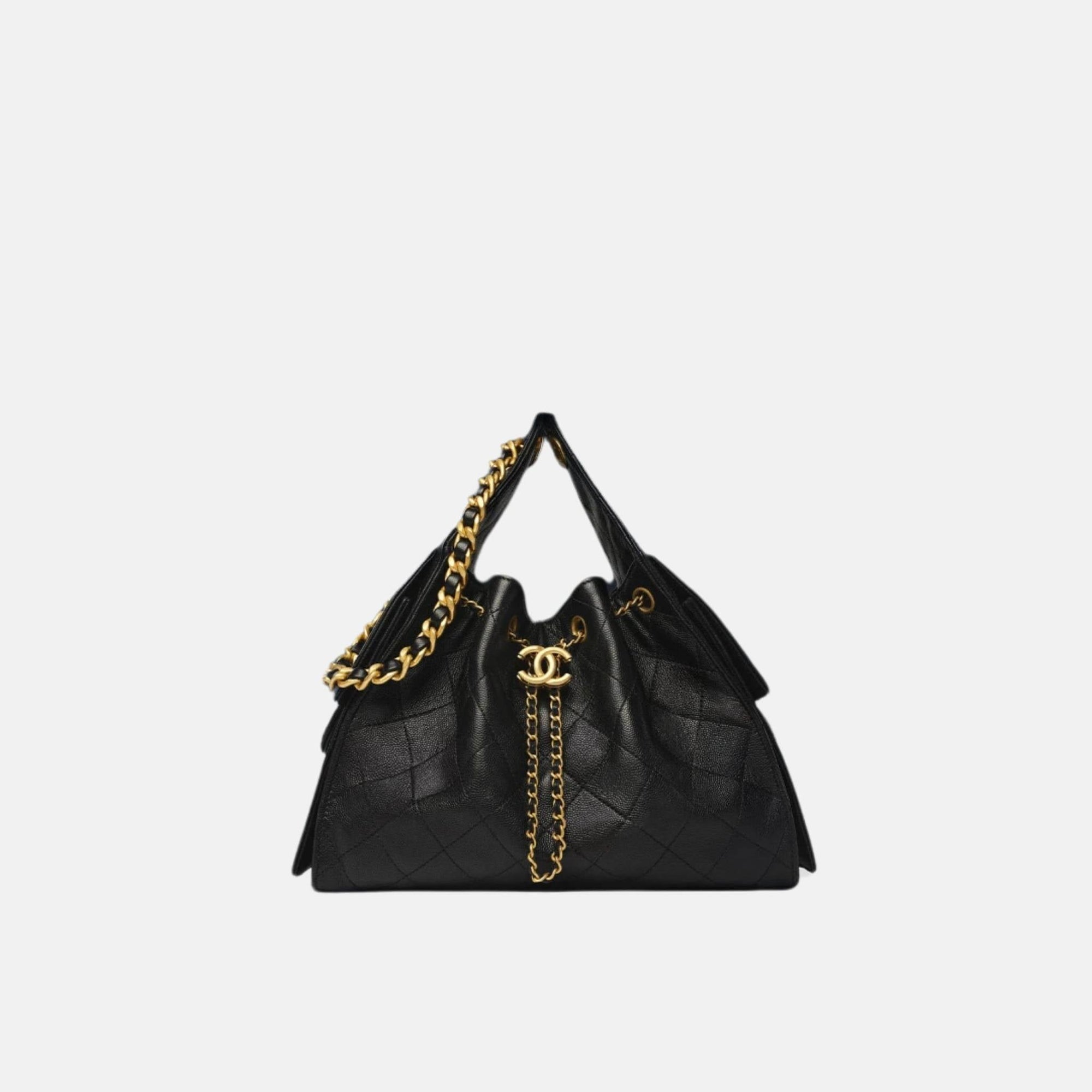 Оригінальна 25 Large Handbag Grained Calfskin And Gold Tone Metal Chanel – боковий вид