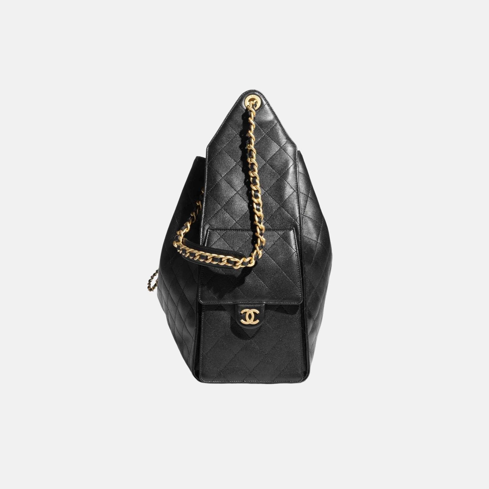 Оригінальна 25 Large Handbag Grained Calfskin And Gold Tone Metal Chanel – детальний вид