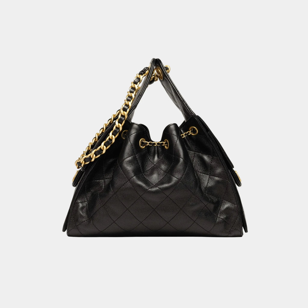 25 Small Handbag Gained Calfskin & Gold Tone Metal Chanel – Гарантія оригінальності – вид ззаду