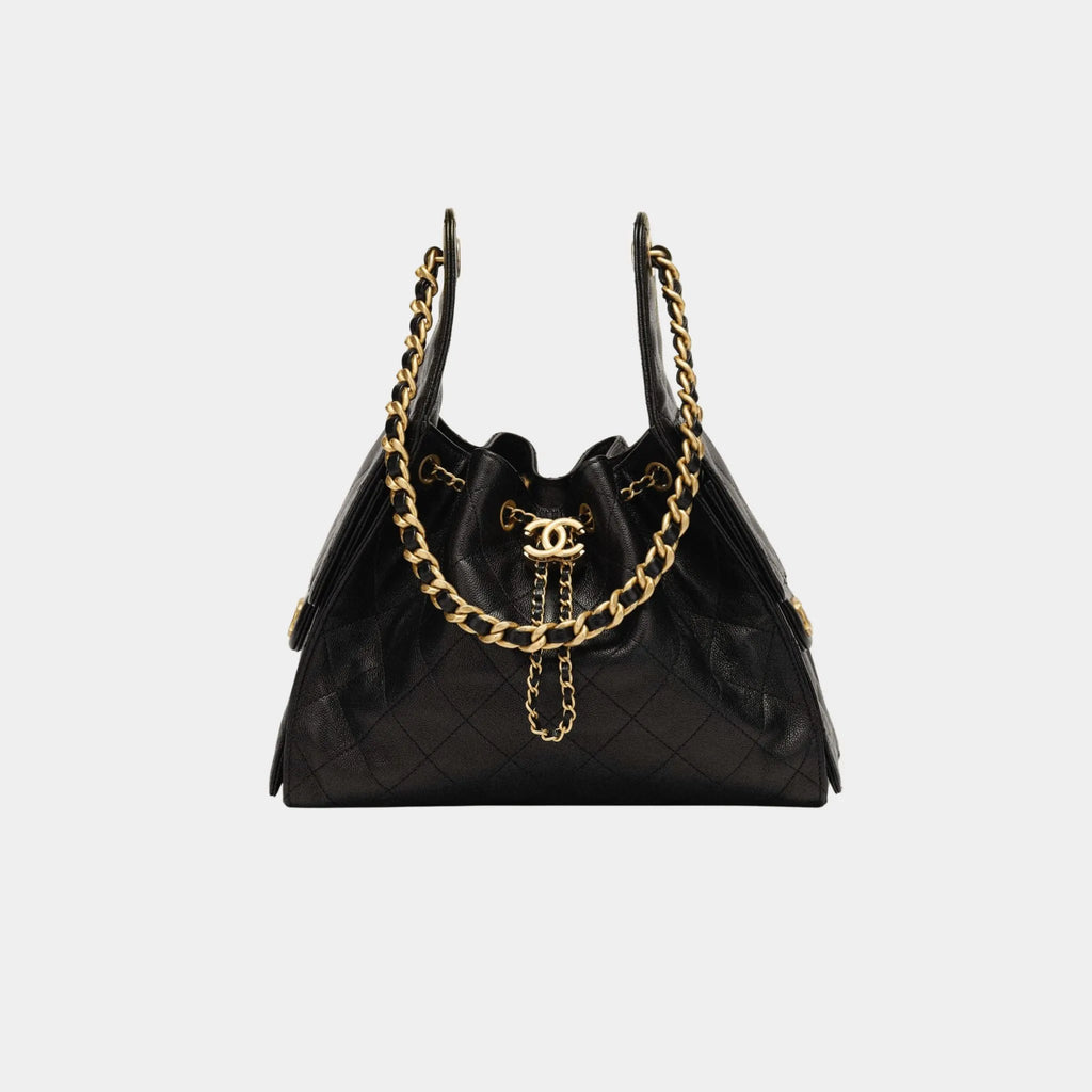 25 Small Handbag Gained Calfskin & Gold Tone Metal Chanel – Гарантія оригінальності – боковий вид