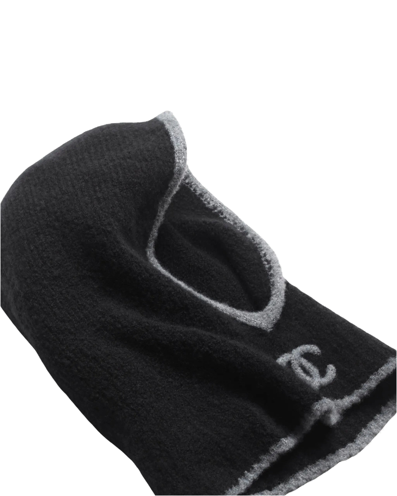 Balaclava Cashmere & Silk Black & Dark Grey Chanel – Гарантія оригінальності