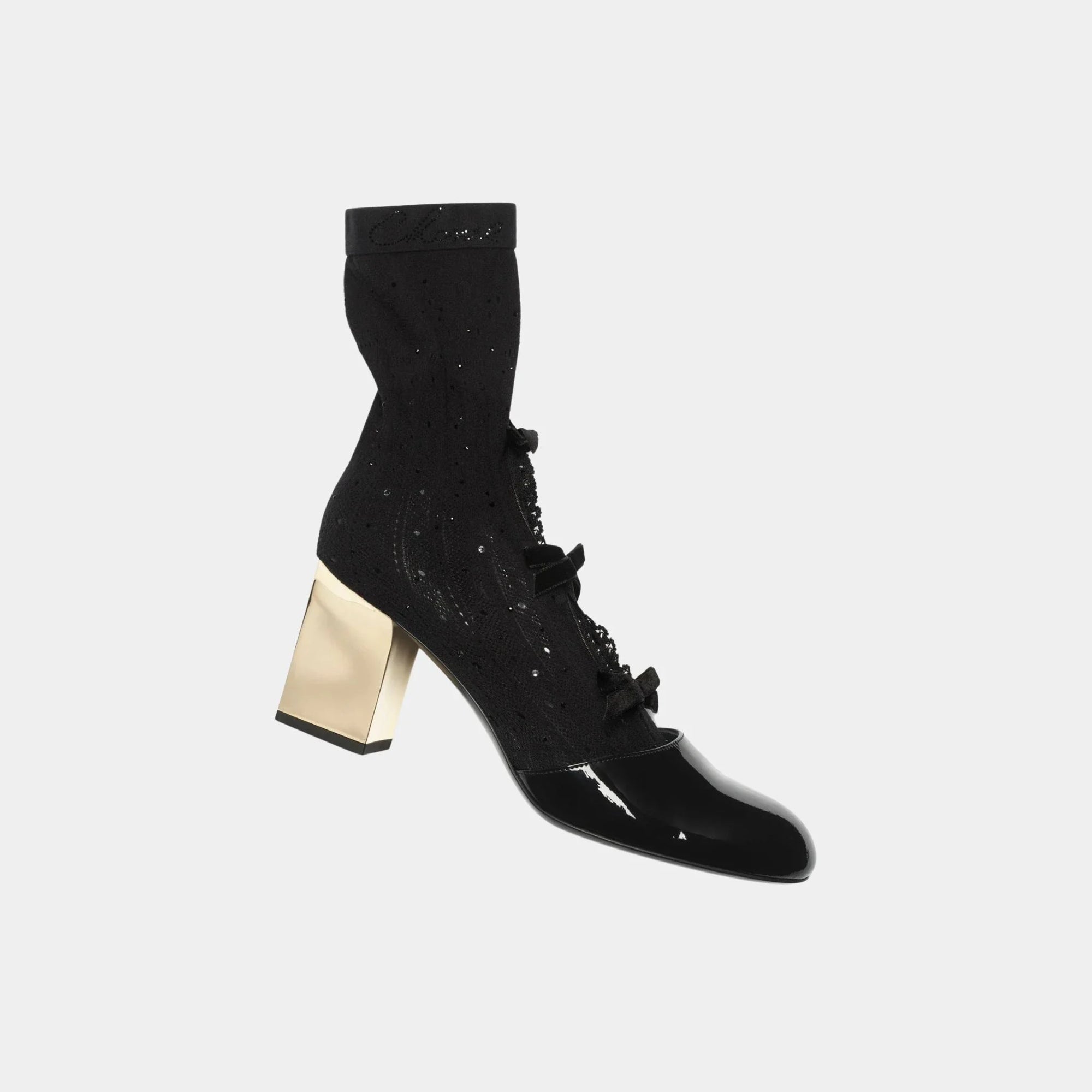 Ankle Boot Mixed Fibers And Patent Calfskin Chanel оригінал – Купити в Україні – боковий вид