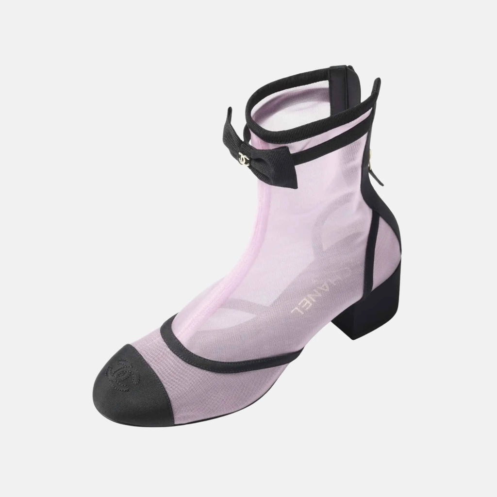 Оригінальна Ankle Boots In Mesh And Grosgrain Chanel – вид ззаду