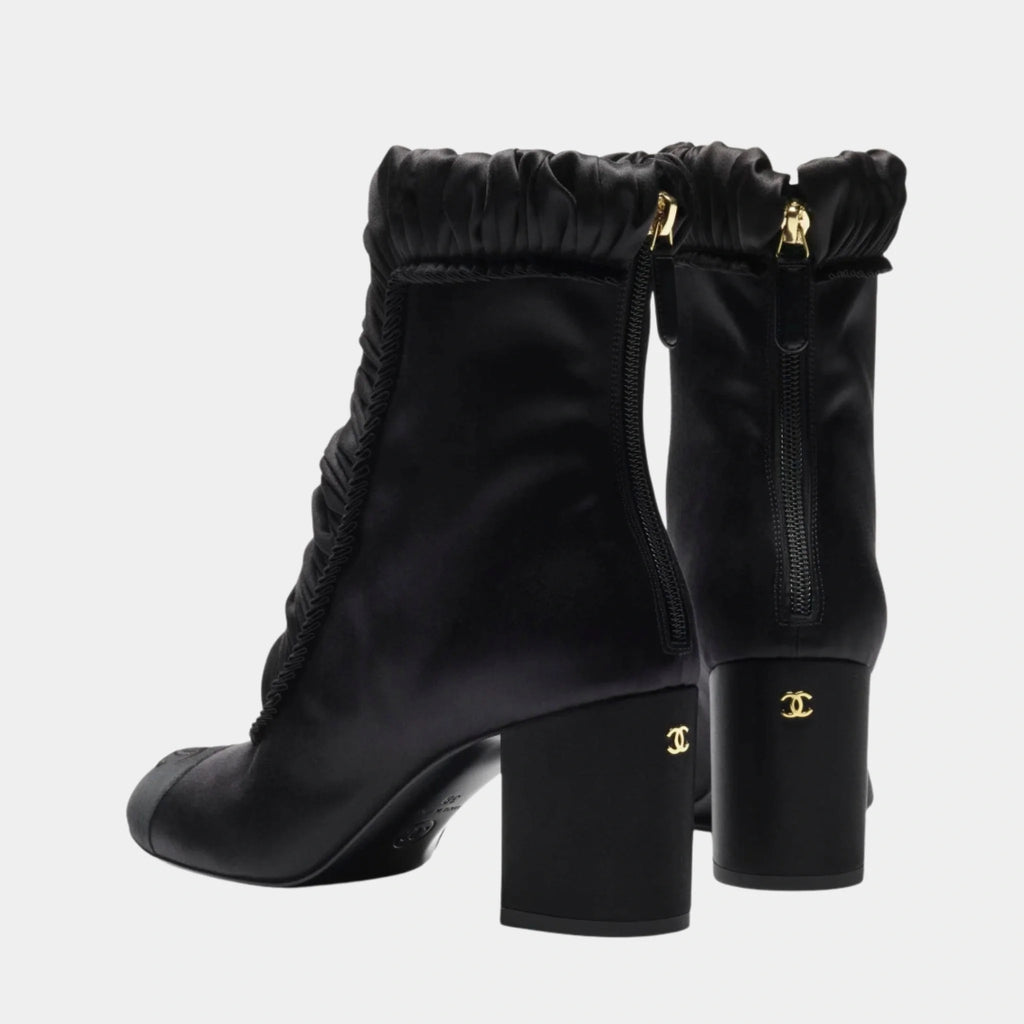 Ankle Boots Silk Satin & Grosgrain Chanel – Гарантія оригінальності – вид ззаду