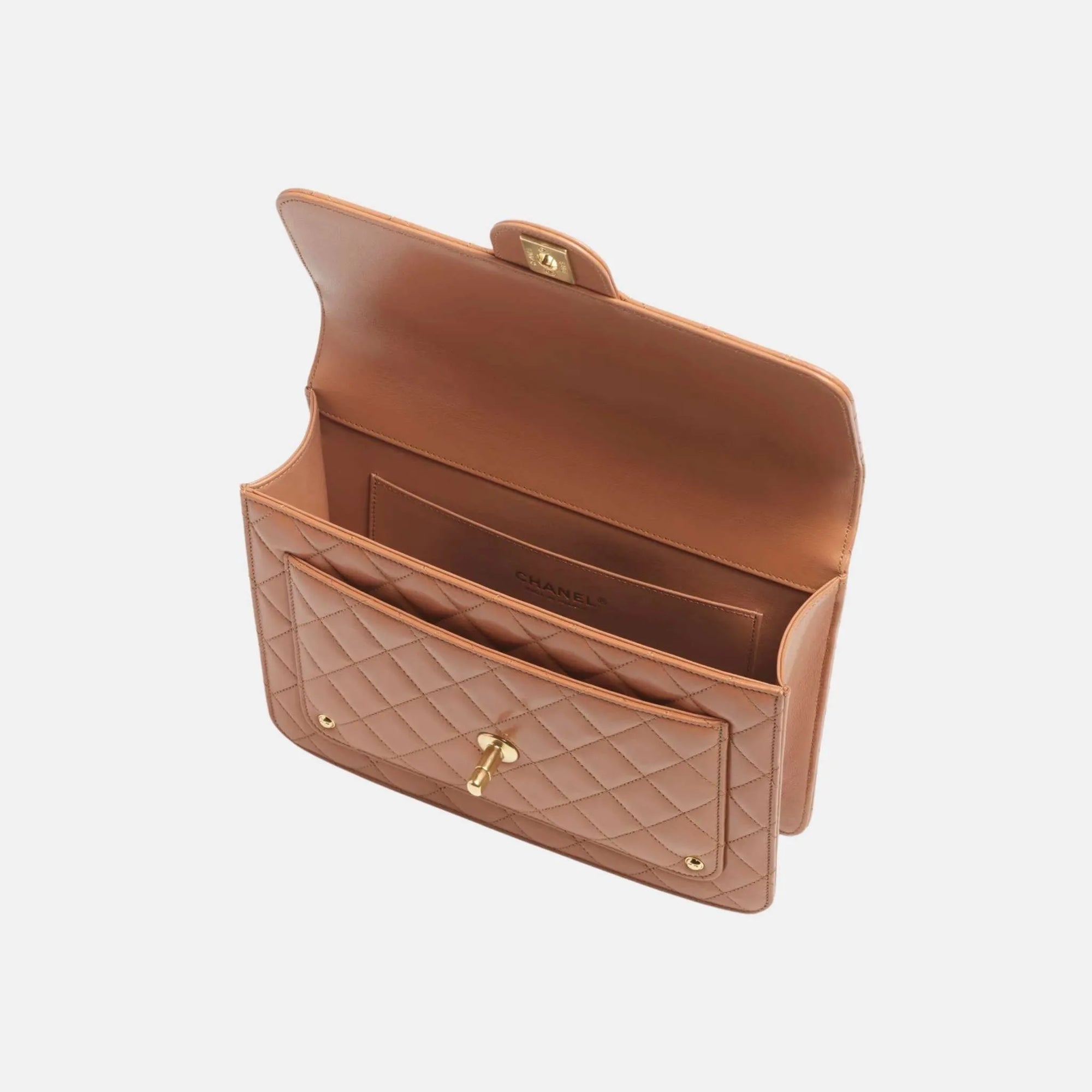 Backpack Top Handle In Shiny Lambskin And Gold Metal Chanel оригінал – Купити в Україні – вид ззаду