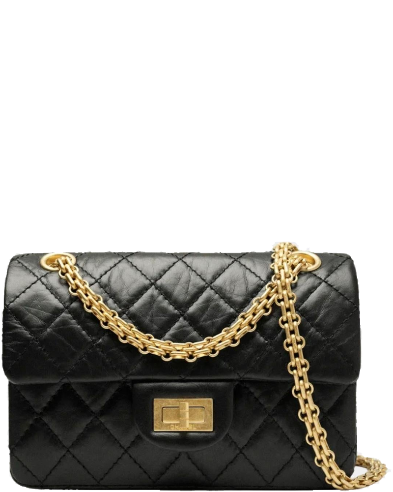 Mini 2.55 Handbag Aged Calfskin Gold Tone Metal Black Chanel оригінал – Купити в Україні