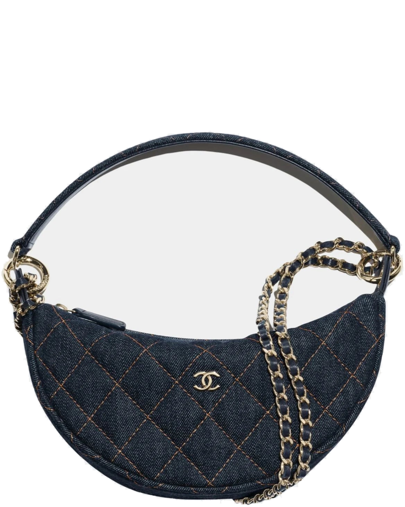 Clutch With Chain Denim & Gold Metal Chanel – Гарантія оригінальності