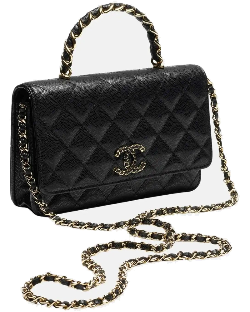 Wallet On Chain Grained Shiny Calfskin Gold Tone Metal Chanel – Гарантія оригінальності