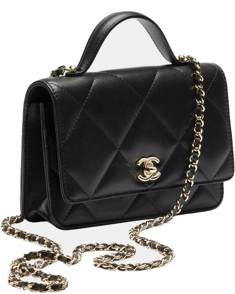 Wallet On Chain Shiny Grained Calfskin & Gold Metal Black Chanel оригінал – Купити в Україні