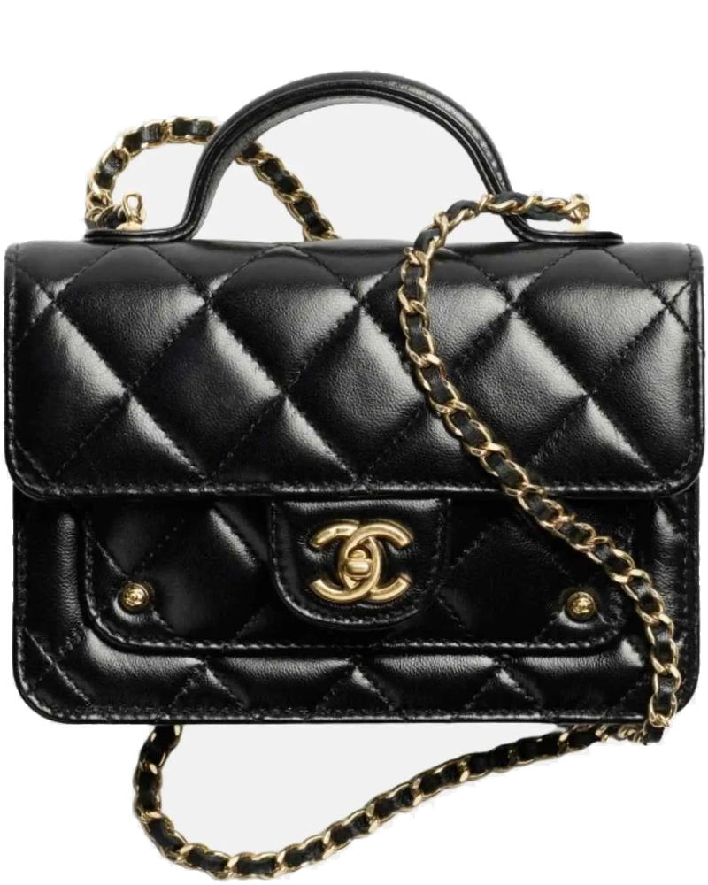 Clutch With Chain In Shiny Lambskin And Gold Metal Chanel – Гарантія оригінальності