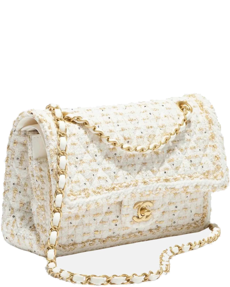 Classic 11.12 Bag Tweed & Gold Metal In Ecru & Gold Chanel оригінал – Купити в Україні