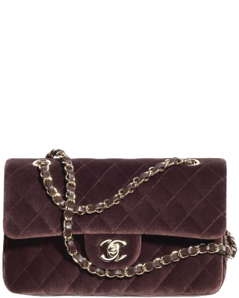 Оригінальна Small Classic Handbag In Velvet And Gold Metal Chanel