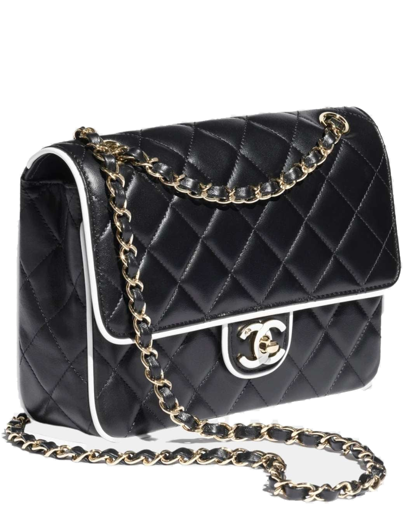Flap Bag Lambskin Black White Chanel – Гарантія оригінальності