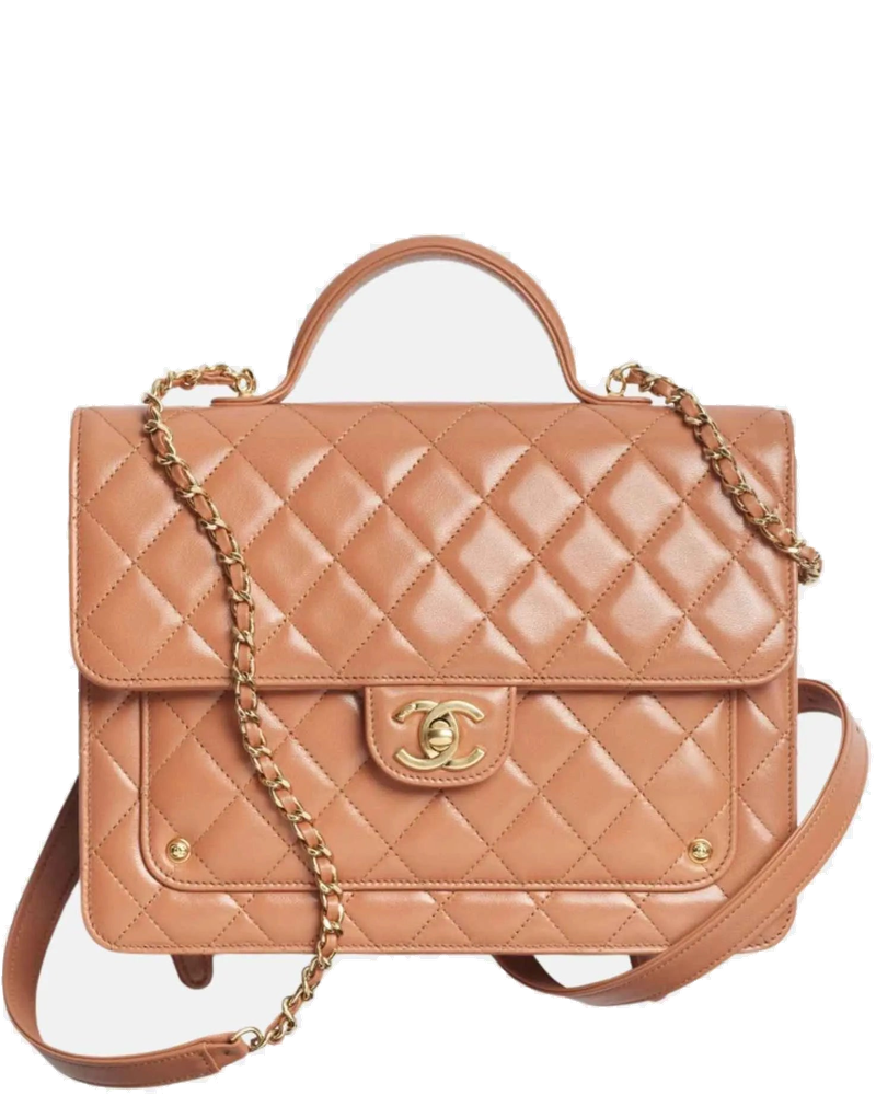 Backpack Top Handle In Shiny Lambskin And Gold Metal Chanel оригінал – Купити в Україні