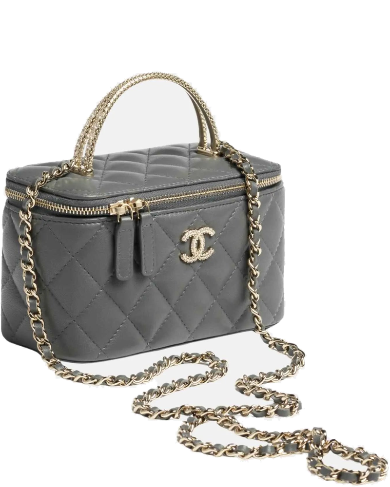 Оригінальна Long Vanity Case With Chain In Lambskin And Rhinestones Chanel