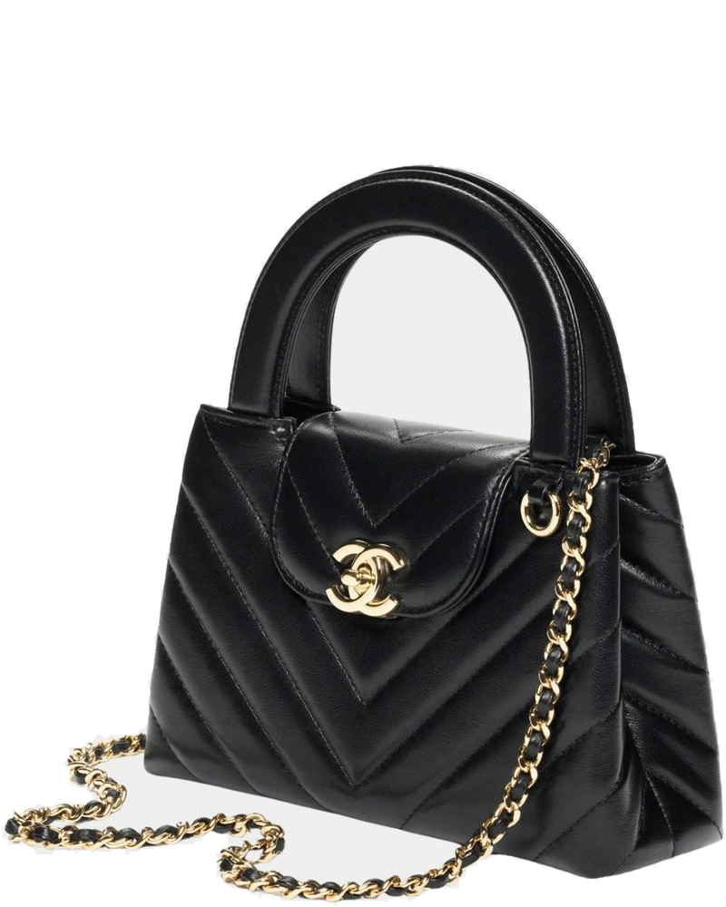 Mini Tote Bag Shiny Lamb & Gold-Plated Metal Black Chanel оригінал – Купити в Україні