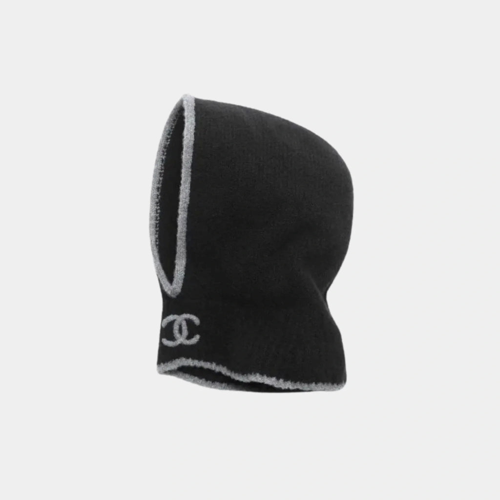Balaclava Cashmere & Silk Black & Dark Grey Chanel – Гарантія оригінальності – вид ззаду