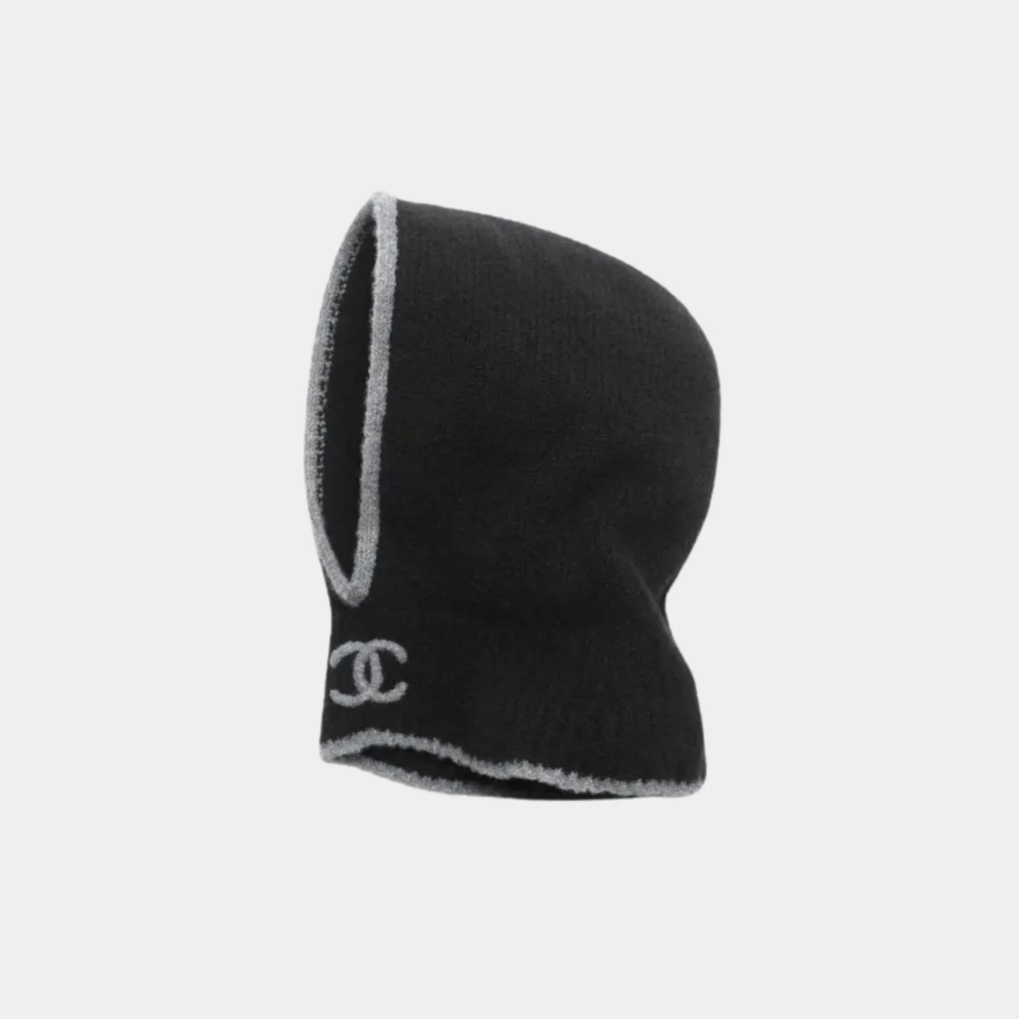 Balaclava Cashmere & Silk Black & Dark Grey Chanel – Гарантія оригінальності – вид ззаду