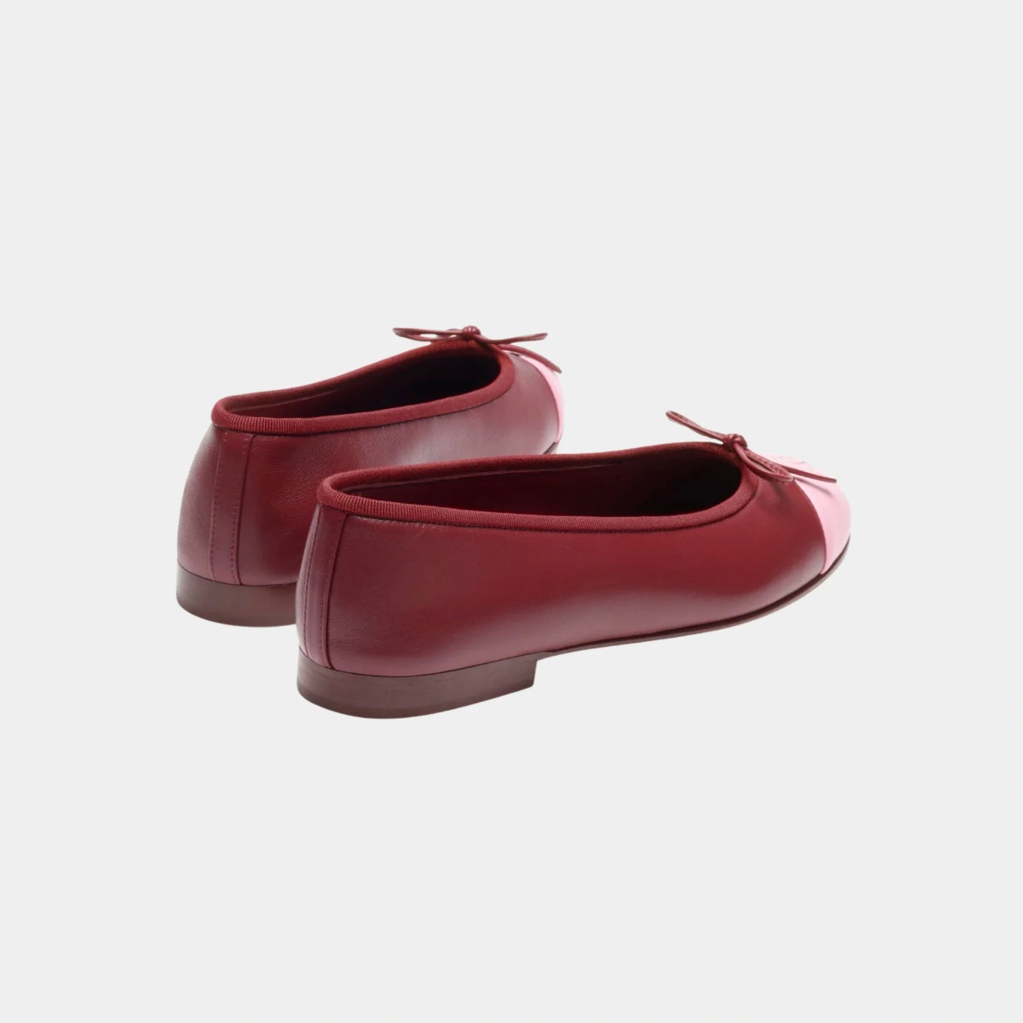 Ballet Flats In Lambskin Burgundy & Pink Chanel – Гарантія оригінальності – вид ззаду