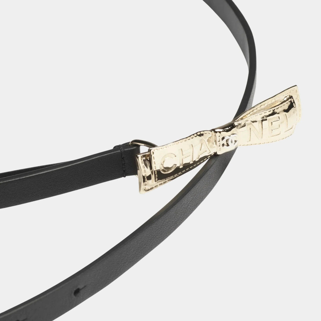 Оригінальна Belt Calf & Metal Black Gold And Silver Chanel – вид ззаду