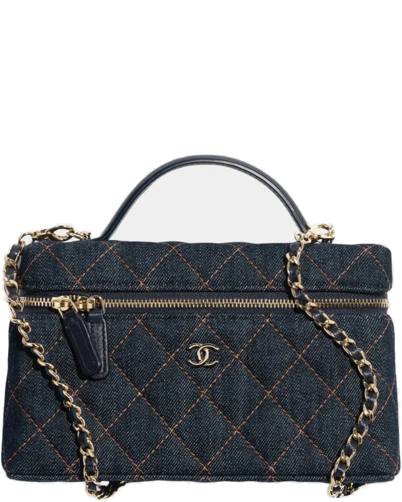 Classic Vanity With Chain Denim & Gold Metal Chanel – Гарантія оригінальності