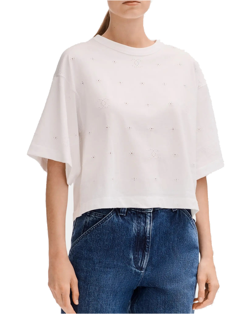 Short Sleeved Top In White Cotton Chanel – Гарантія оригінальності