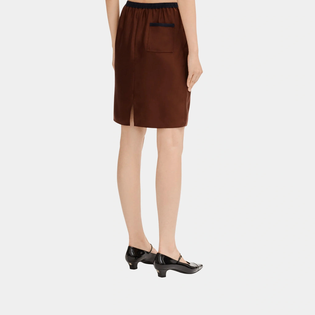 Burgundy Skirt In Silk Twill Chanel оригінал – Купити в Україні – вид ззаду