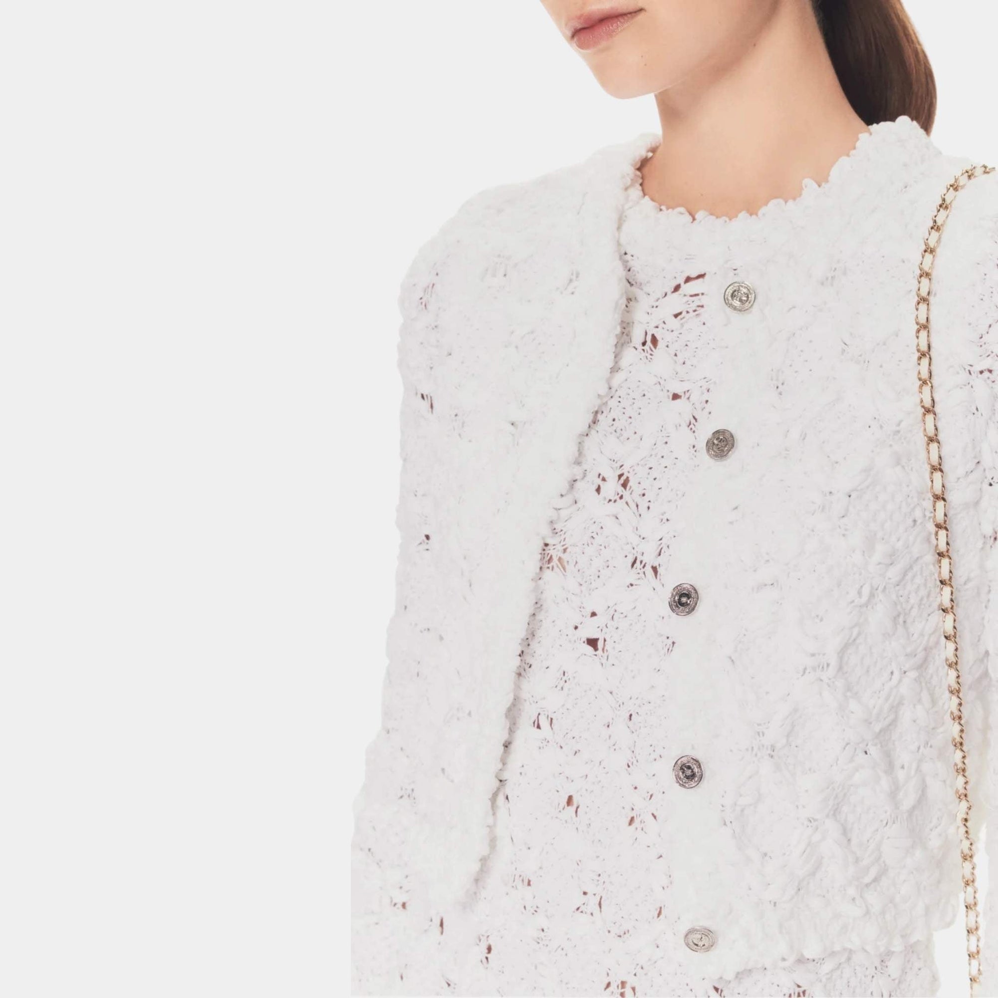 Cardigan Cotton White Chanel – Гарантія оригінальності – вид ззаду