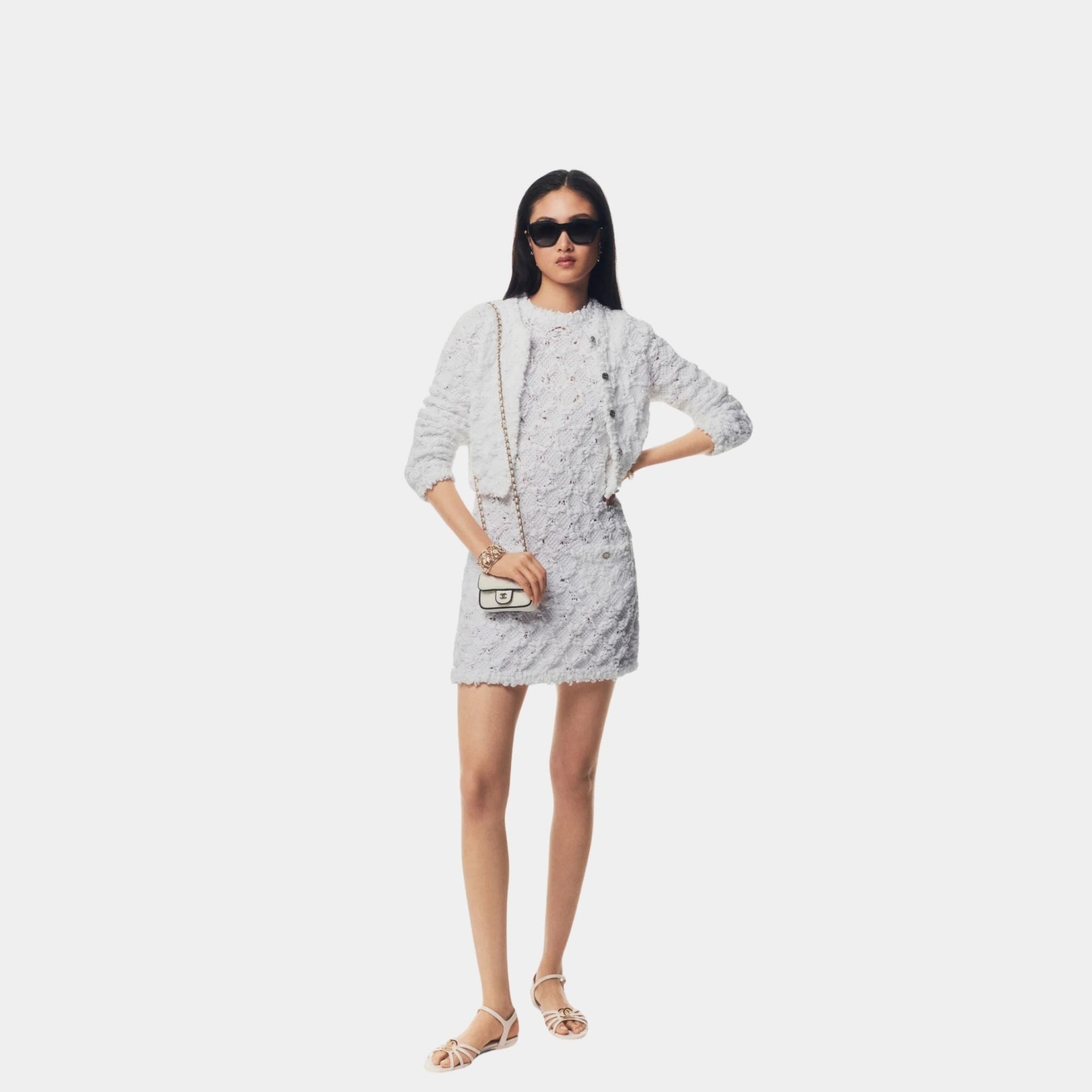 Cardigan Cotton White Chanel – Гарантія оригінальності – боковий вид