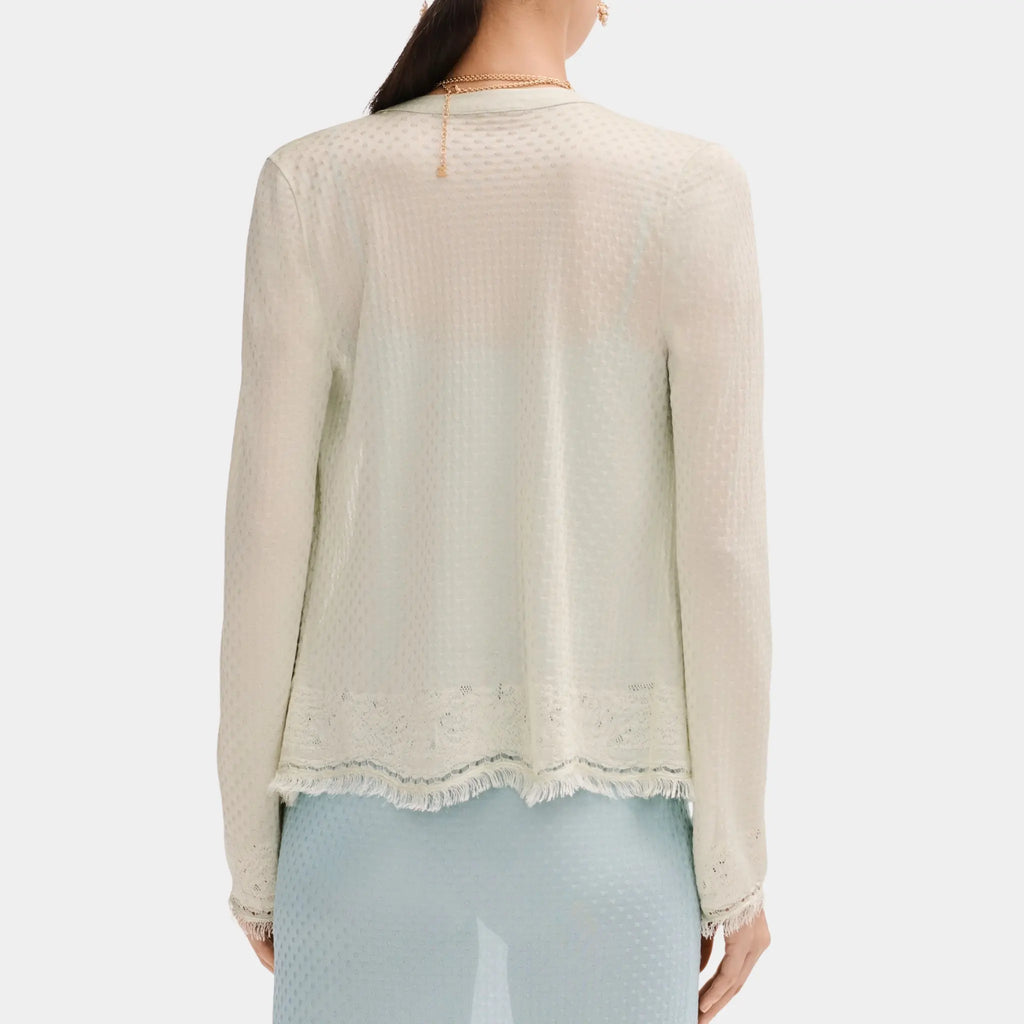 Оригінальна Cardigan In Mixed Fibres Light Green Chanel – вид ззаду