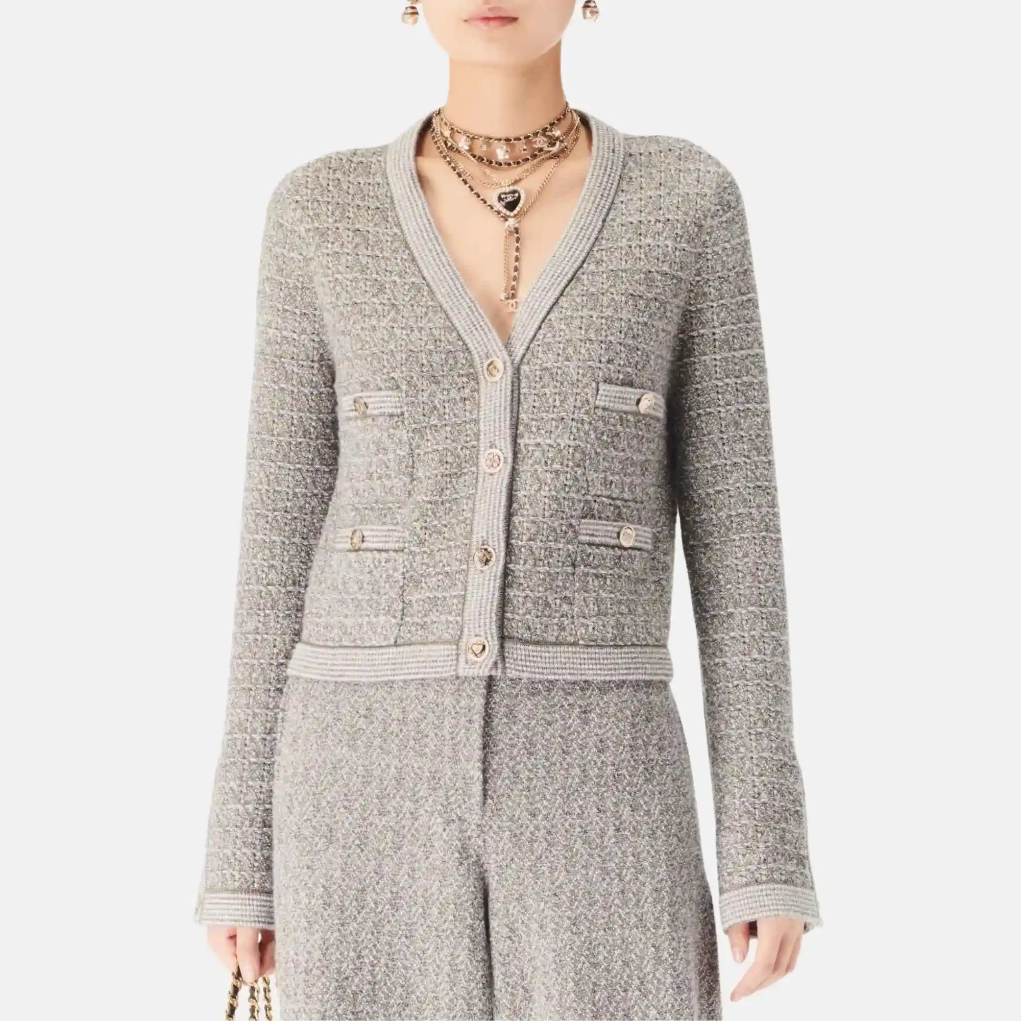 Cardigan In Wool Silk And Cotton Chanel – Гарантія оригінальності – вид ззаду