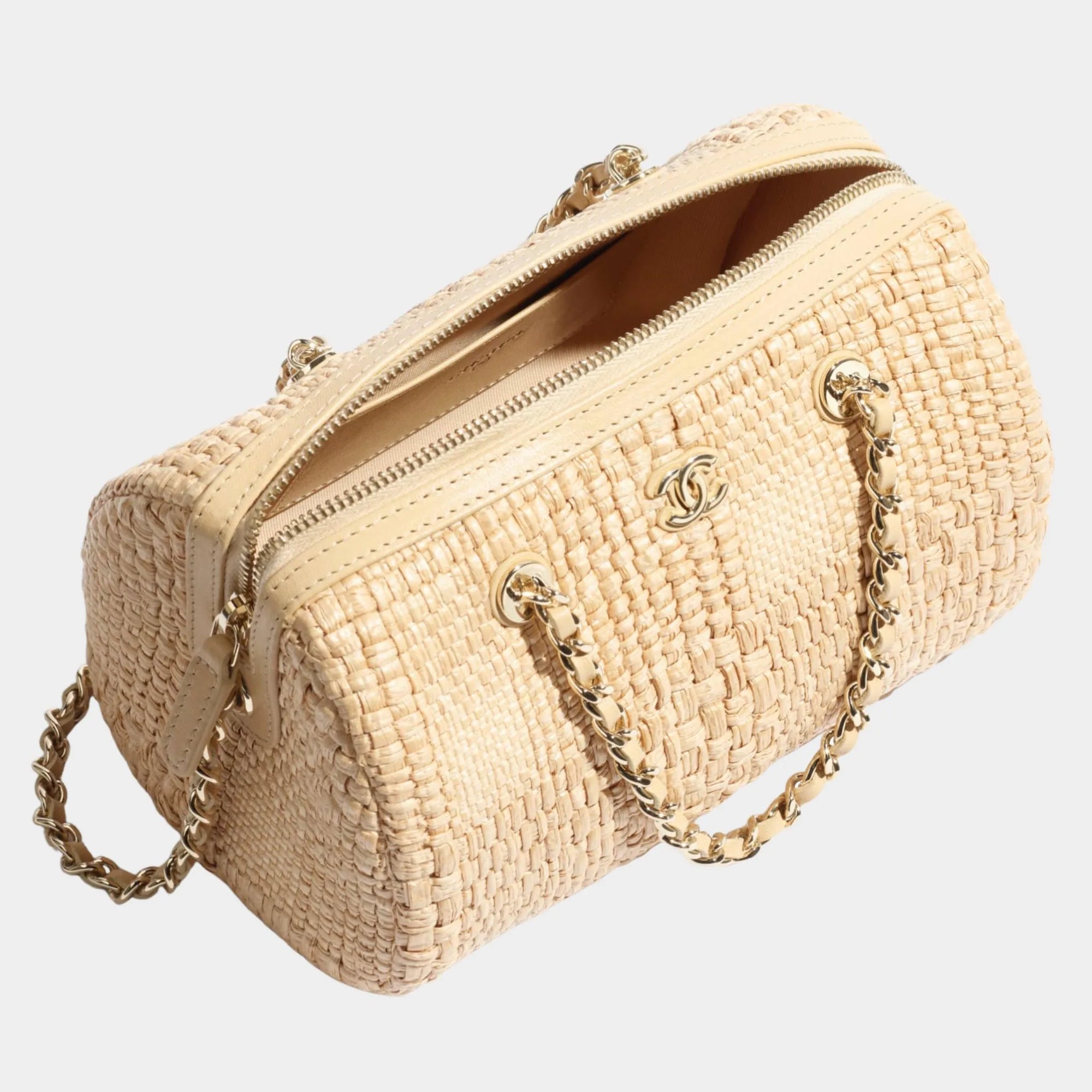 Classic Clutch With Chain Braided Raffia & Gold Tone Metal Chanel – Гарантія оригінальності – детальний вид