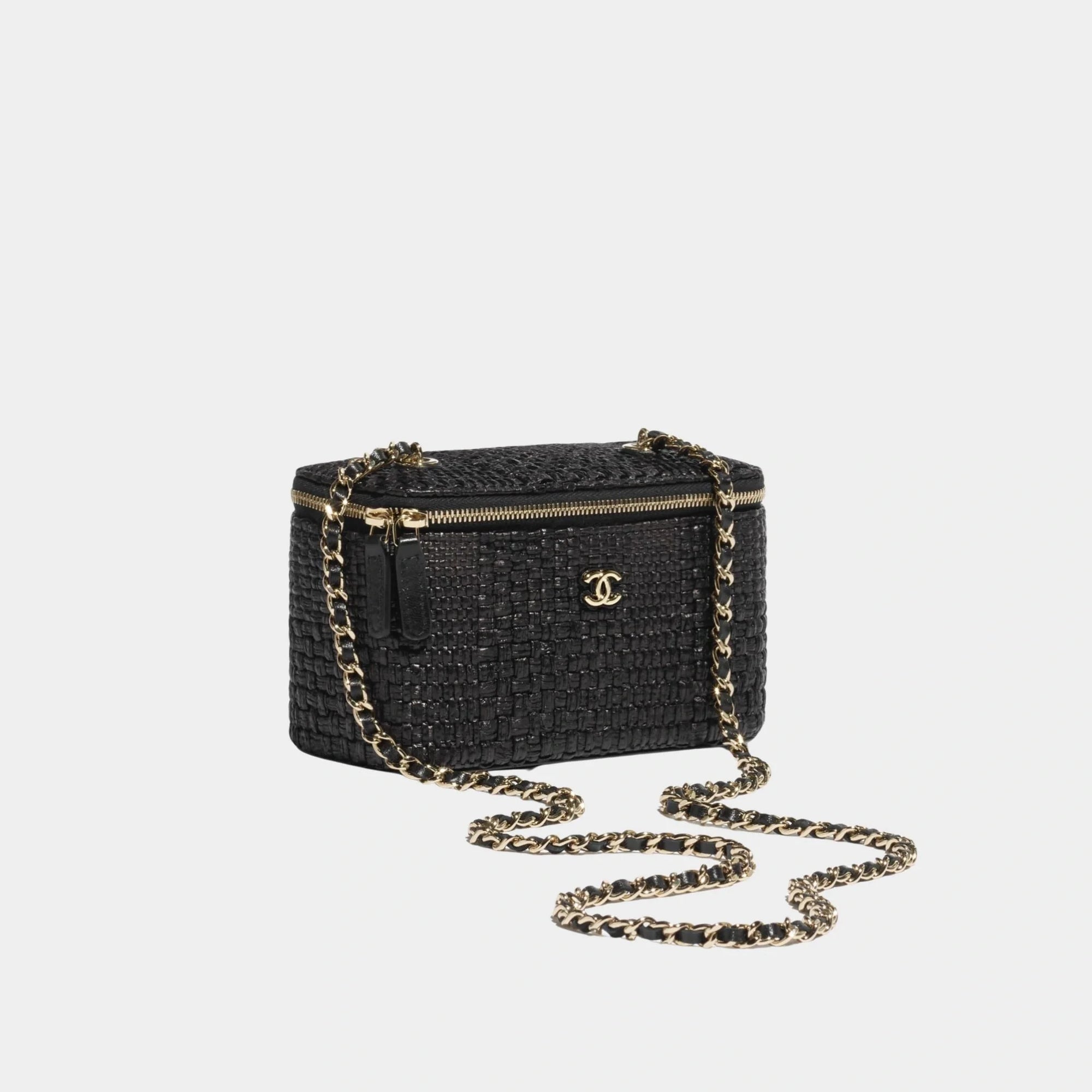 Classic Long Vanity With Chain Braided Raffia & Gold Tone Metal Chanel оригінал – Купити в Україні – вид ззаду