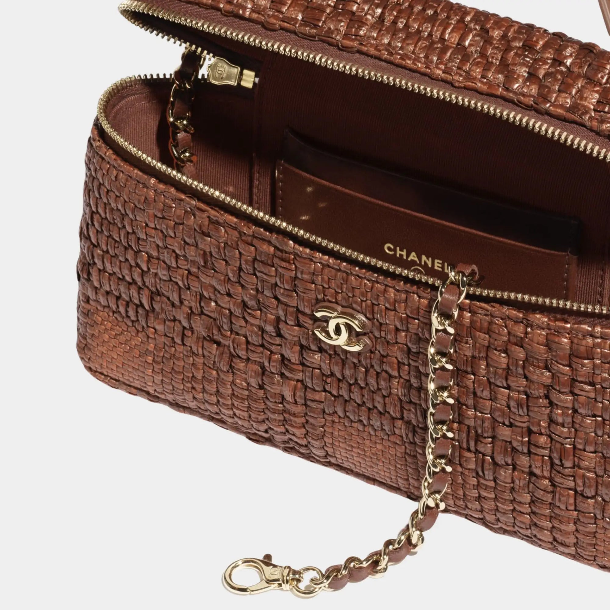 Classic Vanity With Chain Braided Raffia & Gold Tone Metal Chanel – Гарантія оригінальності – детальний вид
