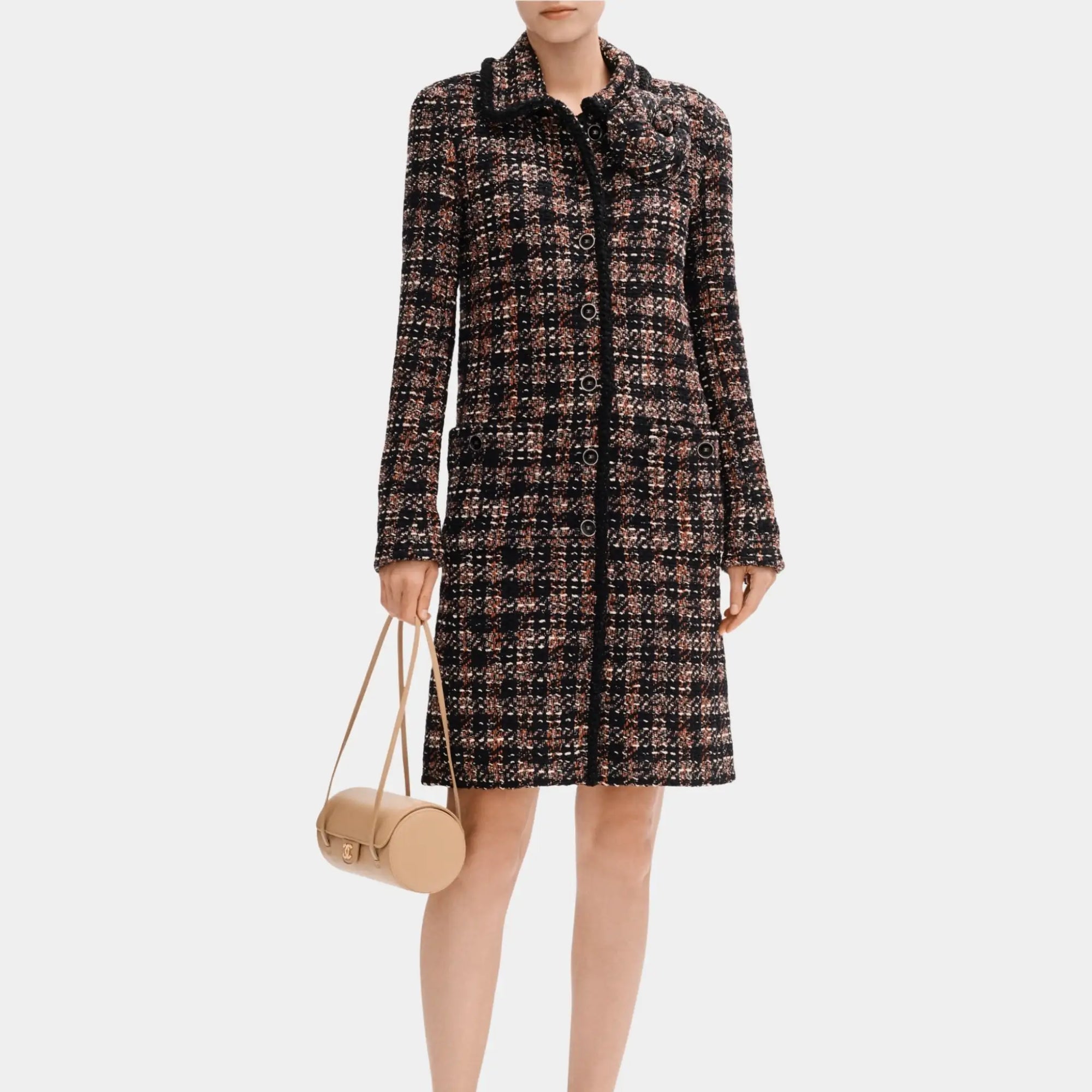 Оригінальна Coat In Cotton And Wool Tweed Chanel – вид ззаду