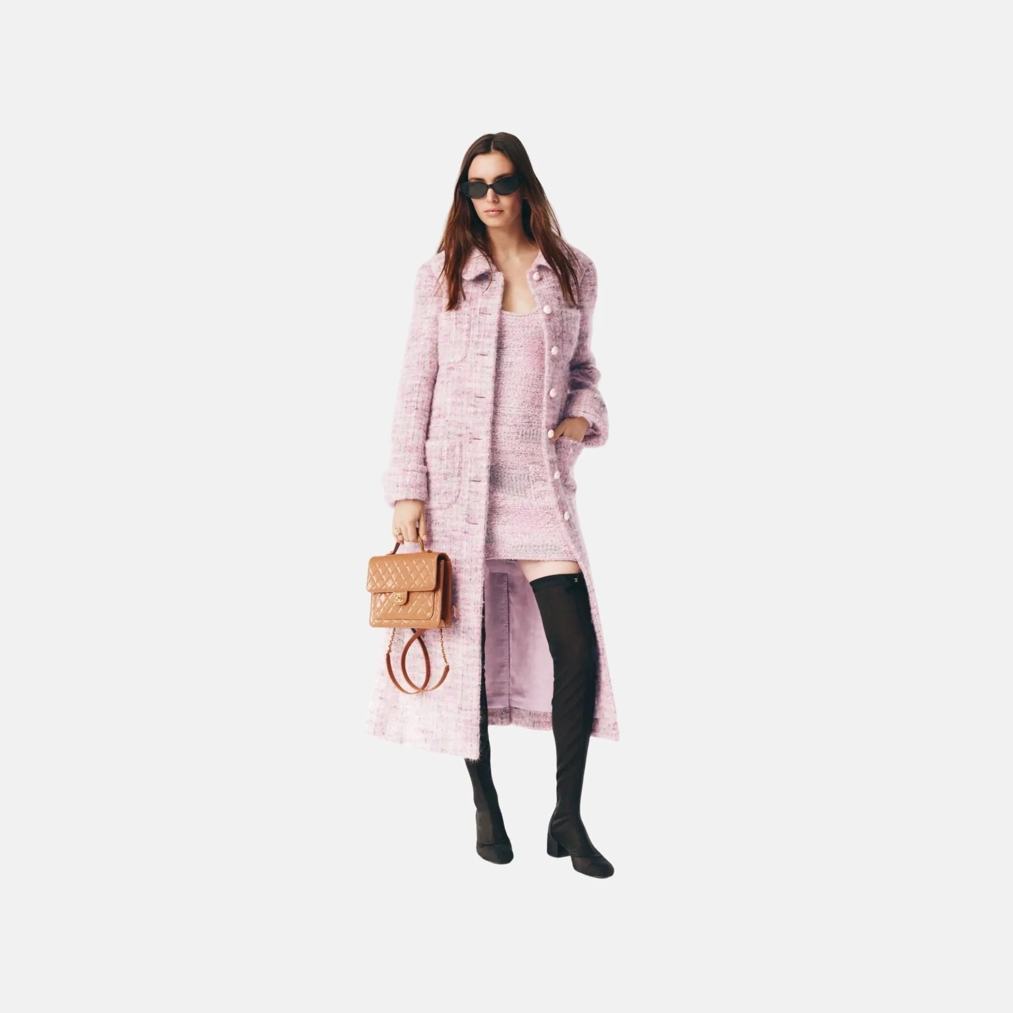 Coat In Wool And Mohair Tweed Chanel оригінал – Купити в Україні – боковий вид