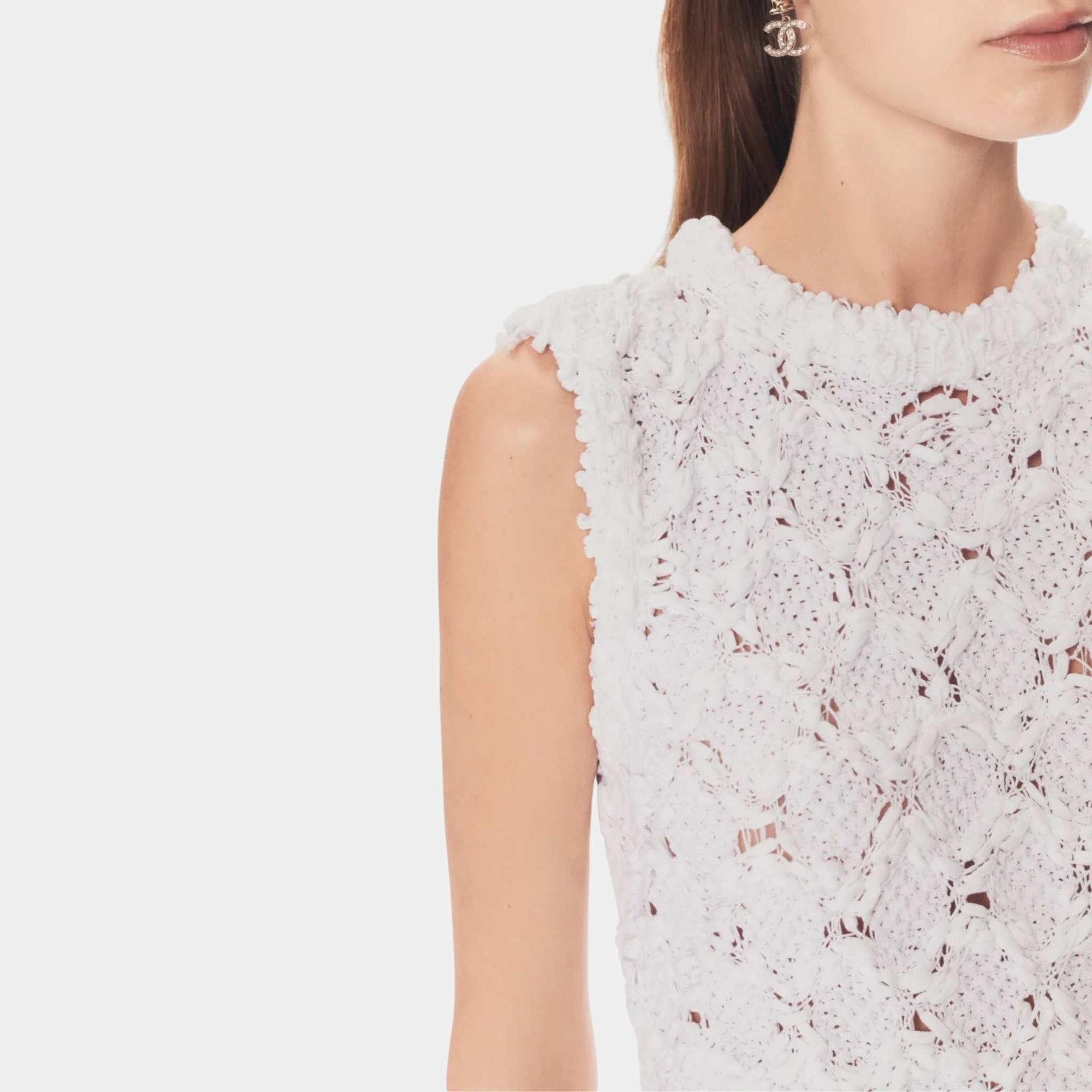 Dress Cotton White Chanel оригінал – Купити в Україні – вид ззаду
