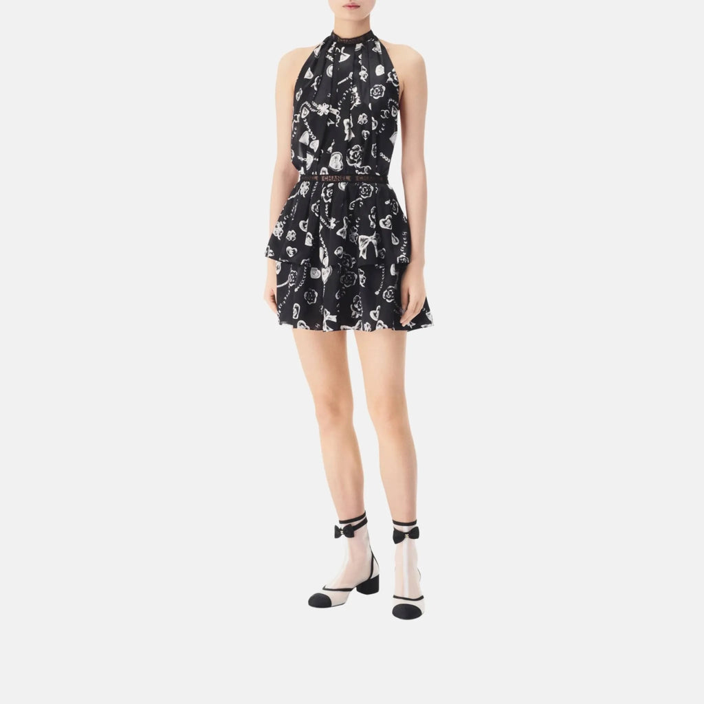 Оригінальна Dress In Printed Silk Satin Chanel – вид ззаду