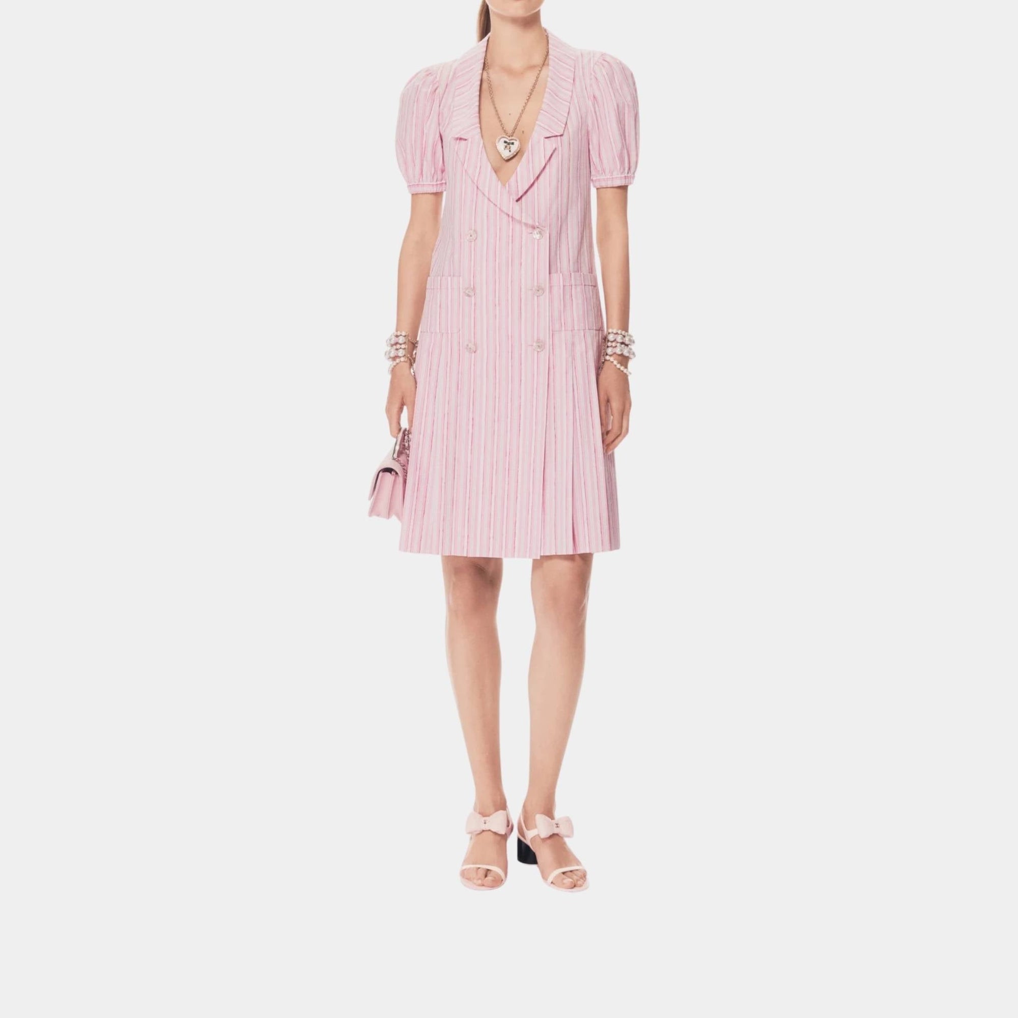 Dress Printed Cotton Poplin Light Pink White Dark Pink Chanel оригінал – Купити в Україні – детальний вид