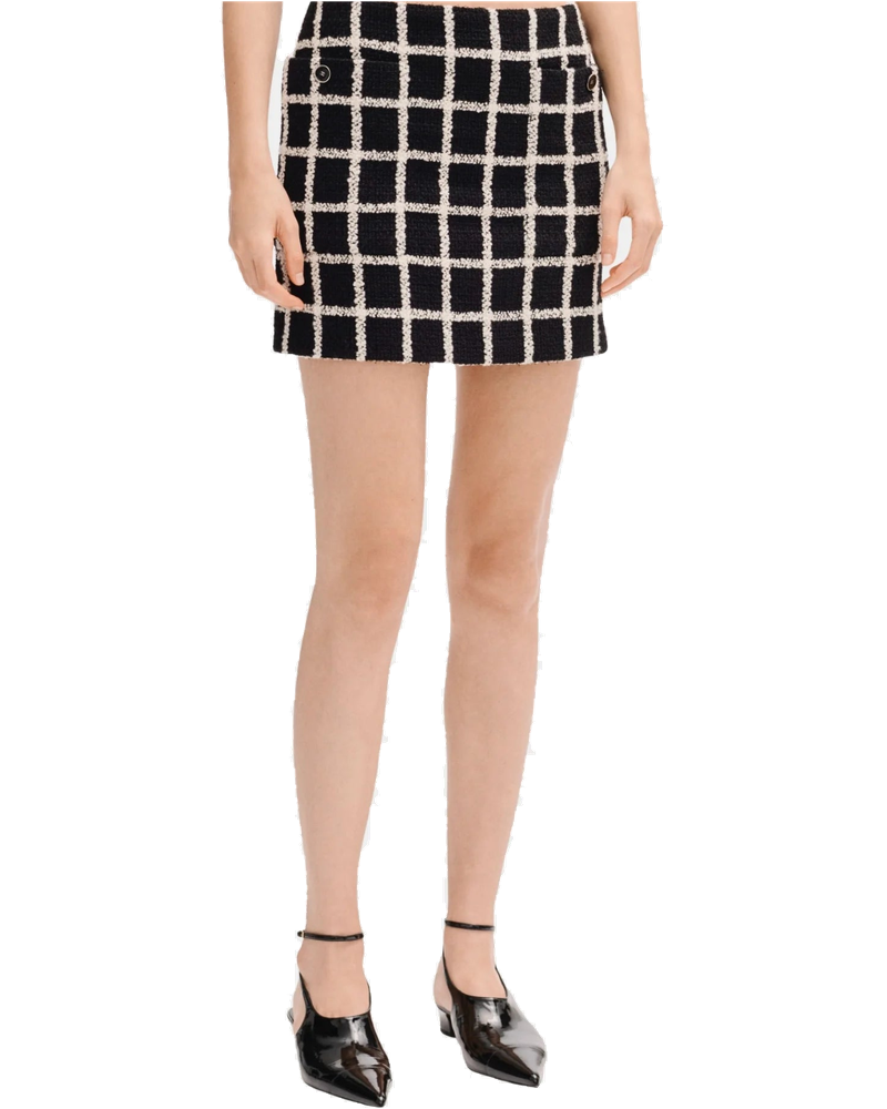 Short Skirt In Black And White Wool Tweed Chanel – Гарантія оригінальності
